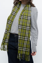 Load image into Gallery viewer, Vintage x Green Plaid Cashmere-feel Scarf