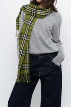 Load image into Gallery viewer, Vintage x Green Plaid Cashmere-feel Scarf