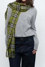 Load image into Gallery viewer, Vintage x Green Plaid Cashmere-feel Scarf