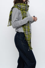 Load image into Gallery viewer, Vintage x Green Plaid Cashmere-feel Scarf