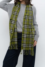 Load image into Gallery viewer, Vintage x Green Plaid Cashmere-feel Scarf