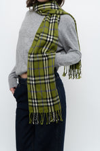 Load image into Gallery viewer, Vintage x Green Plaid Cashmere-feel Scarf