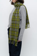 Load image into Gallery viewer, Vintage x Green Plaid Cashmere-feel Scarf