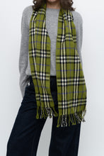 Load image into Gallery viewer, Vintage x Green Plaid Cashmere-feel Scarf