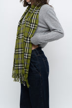 Load image into Gallery viewer, Vintage x Green Plaid Cashmere-feel Scarf