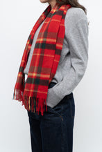 Load image into Gallery viewer, Vintage x Red Plaid Soft Wool Scarf