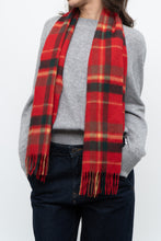 Load image into Gallery viewer, Vintage x Red Plaid Soft Wool Scarf