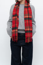 Load image into Gallery viewer, Vintage x Red Plaid Soft Wool Scarf