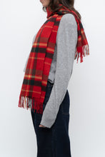 Load image into Gallery viewer, Vintage x Red Plaid Soft Wool Scarf