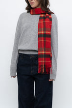 Load image into Gallery viewer, Vintage x Red Plaid Soft Wool Scarf