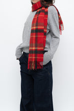 Load image into Gallery viewer, Vintage x Red Plaid Soft Wool Scarf