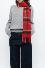 Load image into Gallery viewer, Vintage x Red Plaid Soft Wool Scarf
