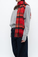 Load image into Gallery viewer, Vintage x Red Plaid Soft Wool Scarf