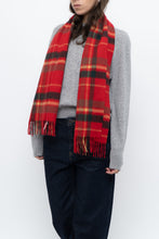 Load image into Gallery viewer, Vintage x Red Plaid Soft Wool Scarf