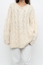 Load image into Gallery viewer, Vintage x Cream Textured Wool Knit Sweater Dress (XS-M)