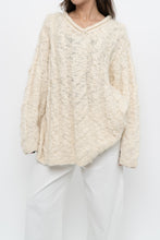 Load image into Gallery viewer, Vintage x Cream Textured Wool Knit Sweater Dress (XS-M)