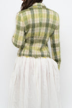 Load image into Gallery viewer, Vintage x Green Plaid Mohair Cropped Blazer (S, M)