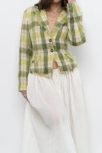 Load image into Gallery viewer, Vintage x Green Plaid Mohair Cropped Blazer (S, M)