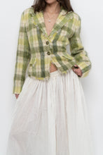 Load image into Gallery viewer, Vintage x Green Plaid Mohair Cropped Blazer (S, M)
