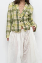 Load image into Gallery viewer, Vintage x Green Plaid Mohair Cropped Blazer (S, M)