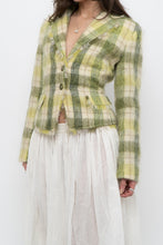 Load image into Gallery viewer, Vintage x Green Plaid Mohair Cropped Blazer (S, M)