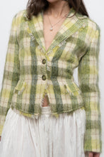 Load image into Gallery viewer, Vintage x Green Plaid Mohair Cropped Blazer (S, M)