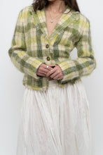 Load image into Gallery viewer, Vintage x Green Plaid Mohair Cropped Blazer (S, M)