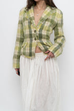 Load image into Gallery viewer, Vintage x Green Plaid Mohair Cropped Blazer (S, M)
