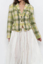 Load image into Gallery viewer, Vintage x Green Plaid Mohair Cropped Blazer (S, M)