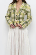 Load image into Gallery viewer, Vintage x Green Plaid Mohair Cropped Blazer (S, M)
