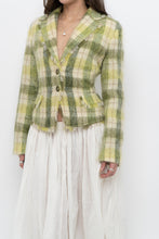 Load image into Gallery viewer, Vintage x Green Plaid Mohair Cropped Blazer (S, M)