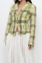 Load image into Gallery viewer, Vintage x Green Plaid Mohair Cropped Blazer (S, M)