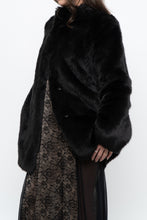 Load image into Gallery viewer, BABATON x Black Faux Fur Dress Coat (XS, S)