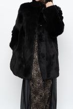 Load image into Gallery viewer, BABATON x Black Faux Fur Dress Coat (XS, S)