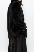 Load image into Gallery viewer, BABATON x Black Faux Fur Dress Coat (XS, S)
