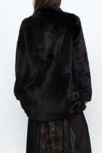 Load image into Gallery viewer, BABATON x Black Faux Fur Dress Coat (XS, S)