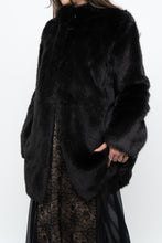 Load image into Gallery viewer, BABATON x Black Faux Fur Dress Coat (XS, S)