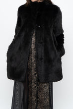 Load image into Gallery viewer, BABATON x Black Faux Fur Dress Coat (XS, S)
