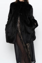 Load image into Gallery viewer, BABATON x Black Faux Fur Dress Coat (XS, S)