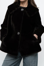 Load image into Gallery viewer, Vintage x Deep Brown Cropped Fur Jacket (XS, S)