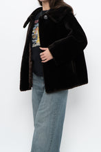 Load image into Gallery viewer, Vintage x Deep Brown Cropped Fur Jacket (XS, S)