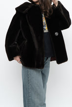 Load image into Gallery viewer, Vintage x Deep Brown Cropped Fur Jacket (XS, S)