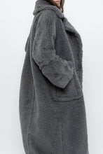 Load image into Gallery viewer, Modern x Grey Faux Fur Teddy Trench (XS-M)