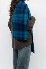 Load image into Gallery viewer, Vintage x Made in Ireland x Blue Mohair Plaid Scarf