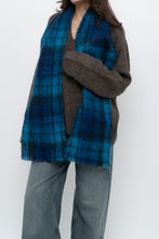 Load image into Gallery viewer, Vintage x Made in Ireland x Blue Mohair Plaid Scarf