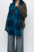 Load image into Gallery viewer, Vintage x Made in Ireland x Blue Mohair Plaid Scarf