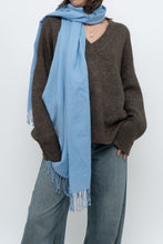 Load image into Gallery viewer, Vintage x Baby Blue Pure Wool Lightweight Scarf