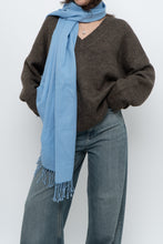 Load image into Gallery viewer, Vintage x Baby Blue Pure Wool Lightweight Scarf