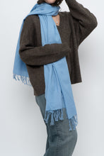 Load image into Gallery viewer, Vintage x Baby Blue Pure Wool Lightweight Scarf