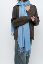 Load image into Gallery viewer, Vintage x Baby Blue Pure Wool Lightweight Scarf